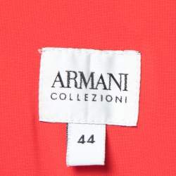 مملوكة مسبقًا Armani Collezioni Orange Crepe Ruched Sleeveless Maxi Dress M