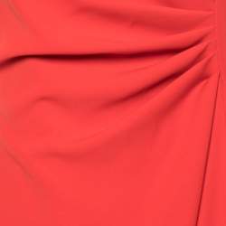 مملوكة مسبقًا Armani Collezioni Orange Crepe Ruched Sleeveless Maxi Dress M