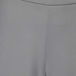 Pre Owned Armani Collezioni Grey Crepe Wide Leg Trousers S