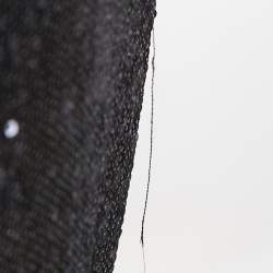Pre Owned Armani Collezioni Black Sequined Bow Detail One-Shoulder Dress M