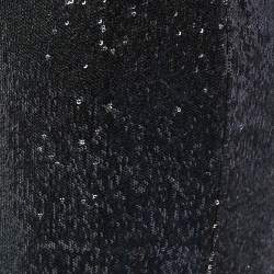 Pre Owned Armani Collezioni Black Sequined Bow Detail One-Shoulder Dress M