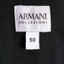 Pre Owned Armani Collezioni Black Draped Silk Sleeveless Gown XL