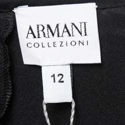 Pre Owned Armani Collezioni Multicolor Floral Printed Silk and Satin Gathered Sleeveless Midi Dress L