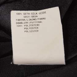 Pre Owned Armani Collezioni Black Silk Bow Detail Strapless Maxi Dress M