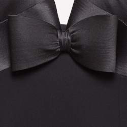 Pre Owned Armani Collezioni Black Silk Bow Detail Strapless Maxi Dress M