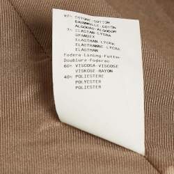 Pre Owned Armani Collezioni  Brown Cotton Single Breasted Blazer M