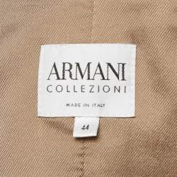 Pre Owned Armani Collezioni  Brown Cotton Single Breasted Blazer M
