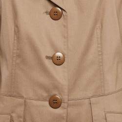 Pre Owned Armani Collezioni  Brown Cotton Single Breasted Blazer M