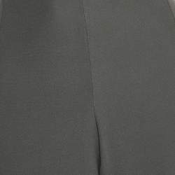 Pre Owned Armani Collezioni Grey Crepe Wide-Leg Trousers M