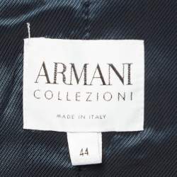 Pre Owned Armani Collezioni Grey Cotton Blend Pant Suit M