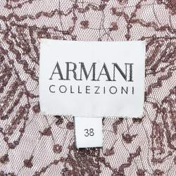 Pre Owned Armani Collezioni Purple Embellished Tulle Shrug S