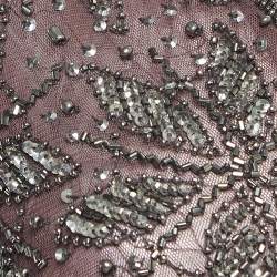 Pre Owned Armani Collezioni Purple Embellished Tulle Shrug S