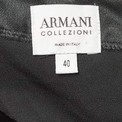 Pre Owned Armani Collezioni Black Velvet Sleeveless Dress S