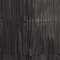 Pre Owned Zadig & Voltaire Black Leather Fringed Mini Skirt S