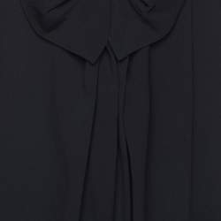 Pre Owned Armani Collezioni Navy Blue Silk Blend Top M