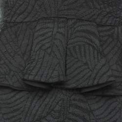 Pre Owned Armani Collezioni Dark Grey Jacquard Midi Dress M