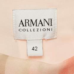 Pre Owned Armani Collezioni Pink Printed Silk Short Dress M