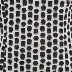 Armani Collezioni White/Black Patterned Jacquard Knit Sleeveless Short Dress S