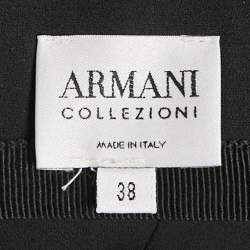 Armani Collezioni Black Stretch Crepe Strappy Short Dress S