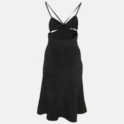 Armani Collezioni Black Stretch Crepe Strappy Short Dress S