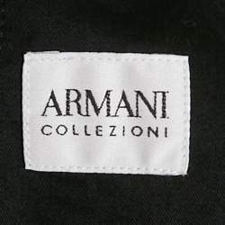 مملوكة مسبقًا Armani Collezioni Black Crepe Buckle Detail Trousers L