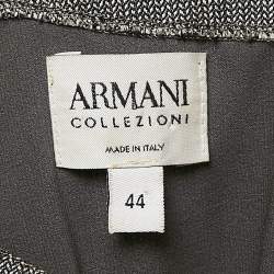 Armani Collezioni Grey Patterned Wool Sheath Dress M