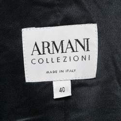 Armani Collezioni  Black Lurex Cotton Wrap Around Blazer S