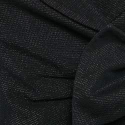 Armani Collezioni  Black Lurex Cotton Wrap Around Blazer S