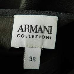Armani Collezioni Charcoal Grey Mulberry Silk Sheath Dress S