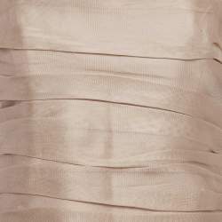 مملوكة مسبقًا توب أرماني كوليزيوني تول حرير وردي مكشكش بدون أكمام مقاس كبير