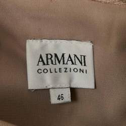 مملوكة مسبقًا توب أرماني كوليزيوني تول حرير وردي مكشكش بدون أكمام مقاس كبير