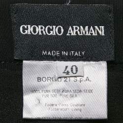 Pre Owned Armani Collezioni Black Silk Flared Knee-Length Skirt S