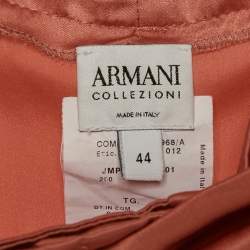 Armani Collezioni Orange Silk Satin Belt Trousers M