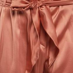 Armani Collezioni Orange Silk Satin Belt Trousers M