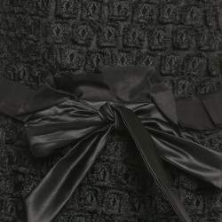 Pre Owned Armani Collezioni Black Embroidered Organza Tie-Up Detail Sleeveless Mini Dress S