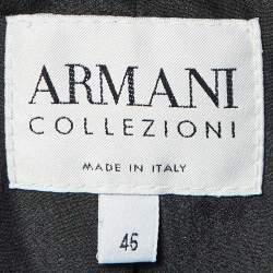 Armani Collezioni Black Crepe Peplum Blazer L
