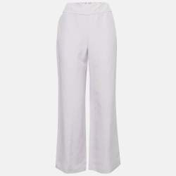 Armani Collezioni Light Purple Crepe Wide-Leg Trousers M