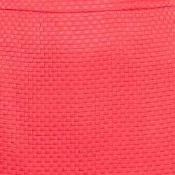 Armani Collezioni Red Checked Pattern Silk Knee-Length Skirt L