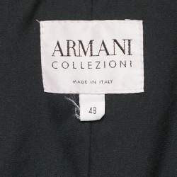 Armani Collezioni  Green Rose Applique Velvet Blazer XL