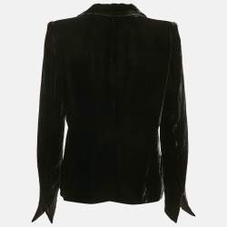 Armani Collezioni  Green Rose Applique Velvet Blazer XL