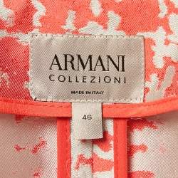 Armani Collezioni Orange Patterned Silk Blazer L