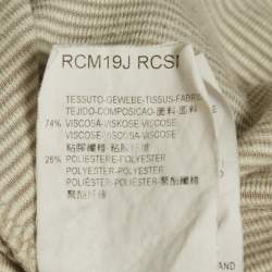 Armani Collezioni Stripe Grey Knit V-Neck Top L
