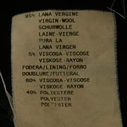 Pre Owned Armani Collezioni Black Jacquard Wool Button Front Blazer L