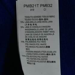 مملوكة مسبقًا Armani Collezioni Blue Wool Felt Double Fabric Coat L