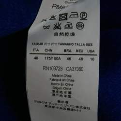 مملوكة مسبقًا Armani Collezioni Blue Wool Felt Double Fabric Coat L