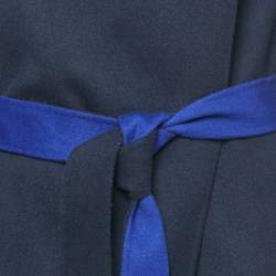 مملوكة مسبقًا Armani Collezioni Blue Wool Felt Double Fabric Coat L