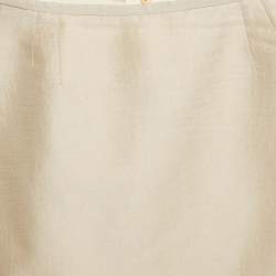 Pre Owned Armani Collezioni Beige Jacquard Pencil Skirt M 