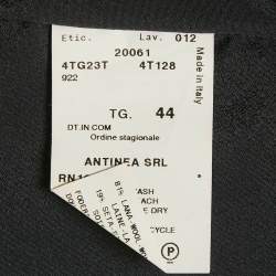 Pre Owned Armani Collezioni Black Patterned Wool Blend Flared Pant Suit  M/L