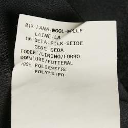 Pre Owned Armani Collezioni Black Patterned Wool Blend Flared Pant Suit  M/L