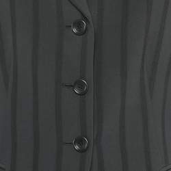 Pre Owned Armani Collezioni Black Patterned Wool Blend Flared Pant Suit  M/L